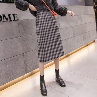 Plaid  Midi Skirt