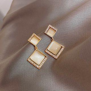 Cat Eye Stone Earring E2323 - Rhombus - One Size