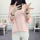 Crochet Panel Long Sleeve T-shirt
