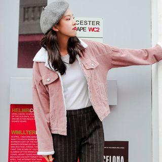 Faux Shearling Lined Buttoned Jacket