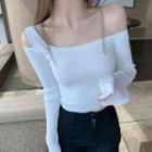 Asymmetrical Chained Knit Top