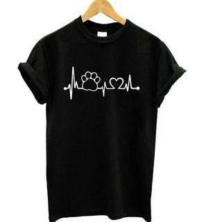Short-sleeve Heartbeat Print T-shirt