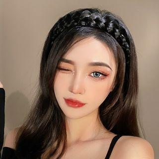 Faux Braided Headband Black - One Size