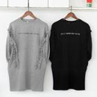 Lettering Ruffle T-shirt Dress