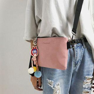 Faux-suede Hand Bag With Strap