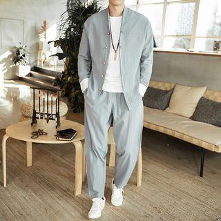 Set: Chinese Style Buttoned Jacket + Pants