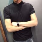 Slim-fit Embroidery Sleeve Polo Shirt