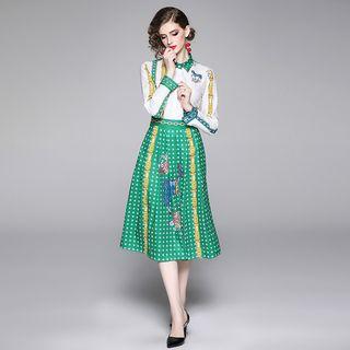 Horse Print A-line Midi Shirtdress