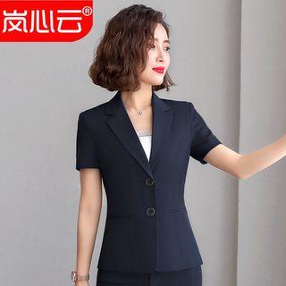 Short-sleeve Button Blazer / Pencil Skirt / Dress Pants / Set
