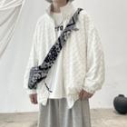 Stand-collar Embossed Zip Jacket