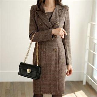 Tall Size Double-breasted Coatdress