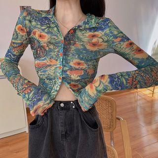 Long-sleeve Floral Print Jacket