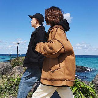Couple Matching Fleece-lined Button Jacket