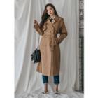 Flap Trench Coat With Belt