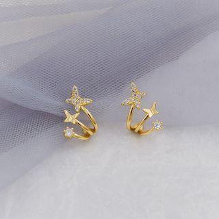 Rhinestone Butterfly Stud Earrings 14k Gold - One Size