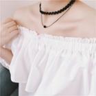 925 Sterling Silver & Lace Layered Choker Necklace As Shown In Figure - One Size
