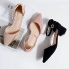 Ankle Strap Chunky-heel Dorsay Pumps