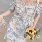 Cold-shoulder Tie Dye Mini Sheath Dress / Midi A-line Dress