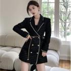 Tweed Mini A-line Blazer Dress / Chain Belt Bag