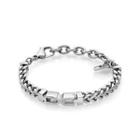 Steel X Shape Bracelet  Silver - One Size