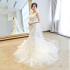 Strapless Mermaid Long Train Wedding Dress