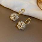 Rhinestone Faux Pearl Alloy Dangle Earring 1 Pair - Hoop Earrings - Gold - One Size