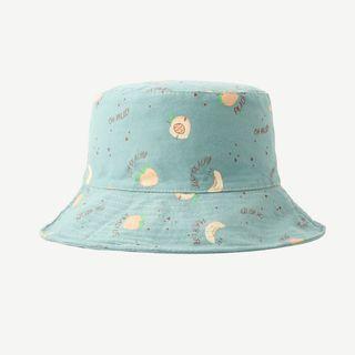 Reversible Peach Print Bucket Hat