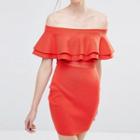 Ruffle Off-shoulder Sheath Dress