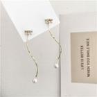 Twisted Faux Pearl Drop Earring 1 Pair - Earrings - One Size