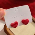 Heart Alloy Earring 1 Pair - Ndyz650 - Red - One Size