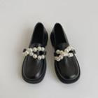 Faux Pearl Strap Loafers