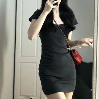 Short-sleeve Mini Sheath Tank Dress