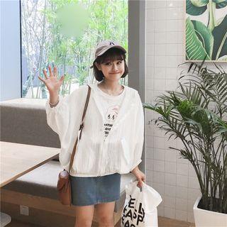 Batwing-sleeve Light Jacket