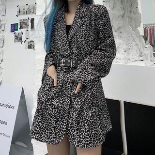 Leopard Print Blazer As Shown In Figure - One Size