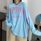 Long-sleeve Oversized Lettering Sweatshirt