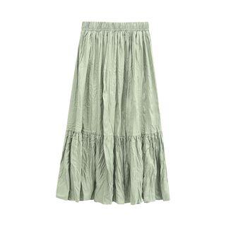 Draped A-line Skirt