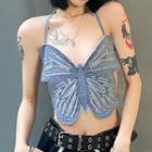 Denim Butterfly Camisole Top
