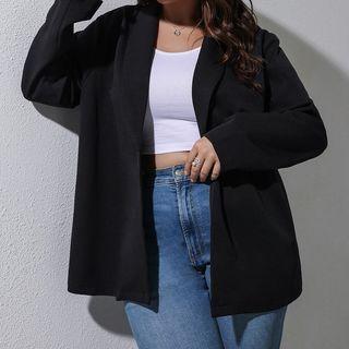 Plus Size Open-front Jacket