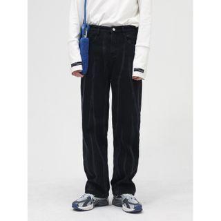 High-waist Tie-dye Straight-cut Jeans