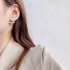 Faux Pearl Alloy Daisy Swing Earring 1 Pair - E2324 - Gold - One Size
