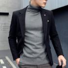 Couple Matching Plain Long-sleeve Knit Top