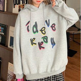 Loose-fit Long-sleeve Lettering Hoodie