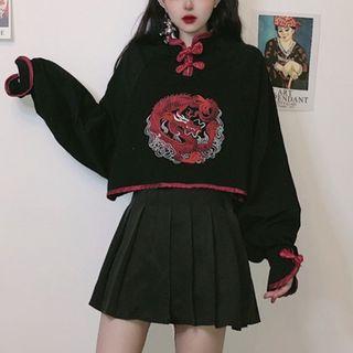 Dragon Embroidered Long-sleeve T-shirt