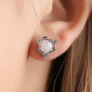 Faux Gemstone Rhinestone Alloy Earring