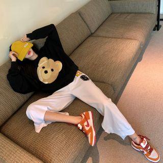 Bear Print Pullover / Straight-cut Pants