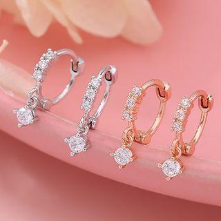 Rhinestone 925 Sterling Silver Drop Earring