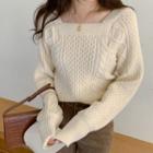 Square-neck Sweater Almond - One Size