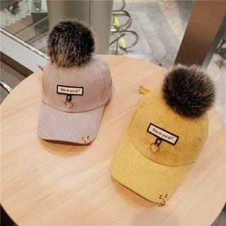 Pom Pom Corduroy Cap