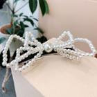 Faux Leather Bow Hair Clip 1 Piece - As Shown In Figure - One Size