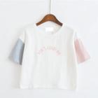 Letter Panel Short-sleeve Cropped T-shirt